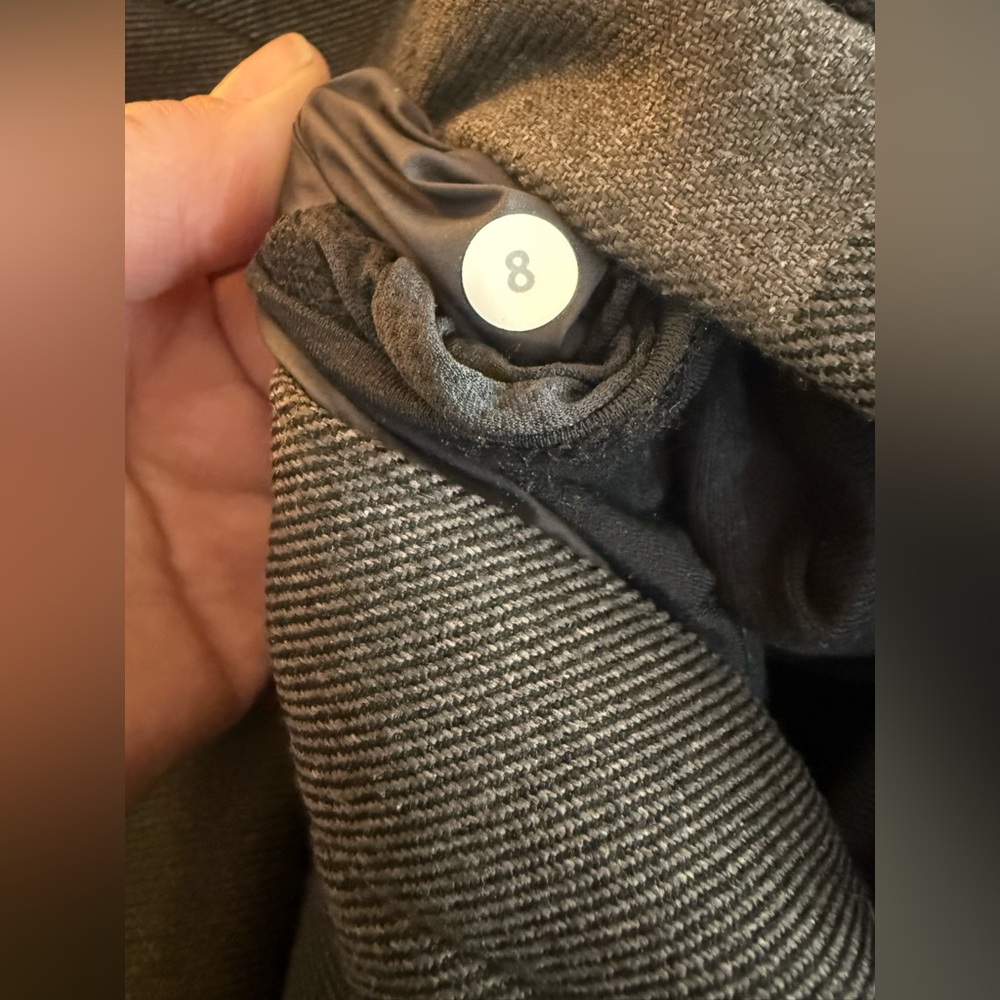 Lululemon Brisky Biker Sweat Life Faux Leather Black Soot Stripe Moto Jacket 8 - Picture 16 of 16